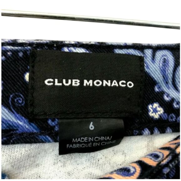 Club Monaco Floral Pattern Alessia Corduroy Skinny Jeans Size 6 Zip Pockets - Picture 3 of 11